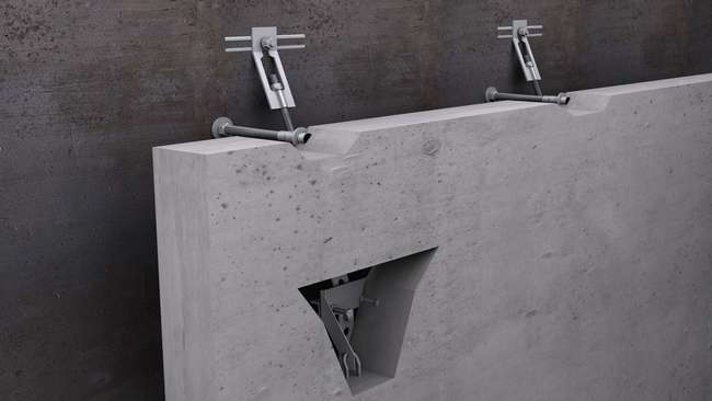 Halfen Fassadenplattenankersystem FPA-5 f&uuml;r vorgeh&auml;ngte Betonfassaden.