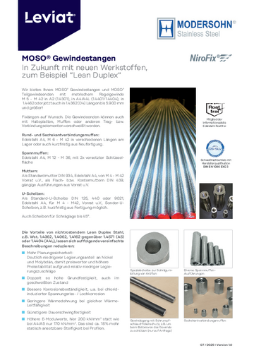 MOSO Gewindestangen Flyer Flyer Top-Produkt Gewindestangen