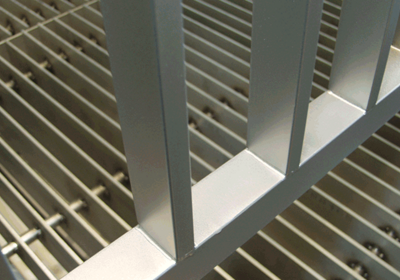 Photo railing glass bead blasted