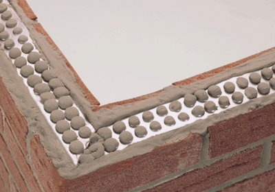 Mörtelfuge mit Lochband