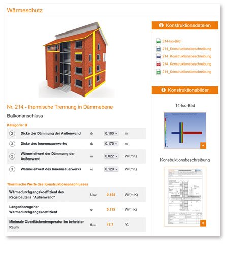 Landingpage des Fachverbandes der Ziegelindustrie zum Planungsassistenten für die Berechnung von Wärmebrücken. 